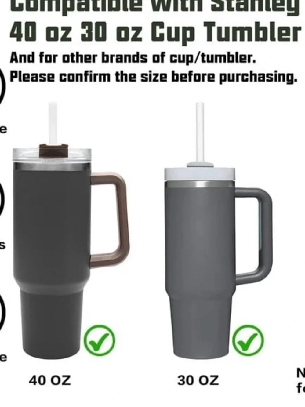 SET OF 4- Stanley The Quencher Tumbler Straws